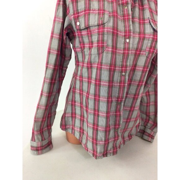 Horny Toad Plaid Shirt Snap Front Flannel Lined Womens Small - Picture 4 of 7